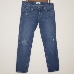 PAIGE skinny crop distressed ripped jeans size 26
